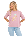 The Born by the Sea Womens Salty Surfer T-Shirt in Purple Rose