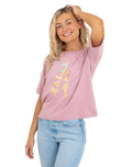 The Born by the Sea Womens Salty Surfer T-Shirt in Purple Rose