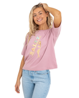 The Born by the Sea Womens Salty Surfer T-Shirt in Purple Rose