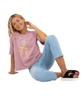 The Born by the Sea Womens Salty Surfer T-Shirt in Purple Rose