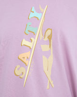 The Born by the Sea Womens Salty Surfer T-Shirt in Purple Rose