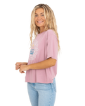 The Born by the Sea Womens Wave Mandala T-Shirt in Purple Rose