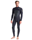 The C-Skins Mens Rewired 4/3mm Chest Zip Wetsuit in Anthracite, Black X & Saffron