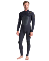 The C-Skins Mens Rewired 4/3mm Chest Zip Wetsuit in Anthracite, Black X & Saffron