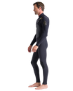 The C-Skins Mens Rewired 4/3mm Chest Zip Wetsuit in Anthracite, Black X & Saffron