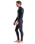 The C-Skins Mens Rewired 4/3mm Chest Zip Wetsuit in Anthracite, Black X & Saffron