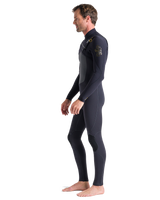 The C-Skins Mens Rewired 4/3mm Chest Zip Wetsuit in Anthracite, Black X & Saffron