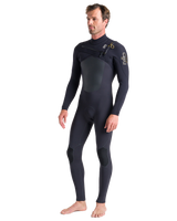 The C-Skins Mens Rewired 4/3mm Chest Zip Wetsuit in Anthracite, Black X & Saffron