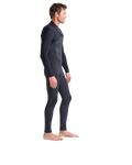 The C-Skins Mens Rewired 4/3mm Chest Zip Wetsuit in Anthracite, Black X & Saffron