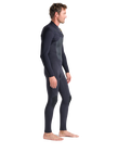 The C-Skins Mens Rewired 4/3mm Chest Zip Wetsuit in Anthracite, Black X & Saffron