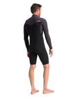 The C-Skins Mens Session 3/2mm Spring Chest Zip Wetsuit in Black, Meteor X & Saffron