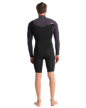 The C-Skins Mens Session 3/2mm Spring Chest Zip Wetsuit in Black, Meteor X & Saffron
