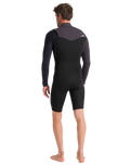 The C-Skins Mens Session 3/2mm Spring Chest Zip Wetsuit in Black, Meteor X & Saffron