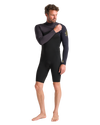 The C-Skins Mens Session 3/2mm Spring Chest Zip Wetsuit in Black, Meteor X & Saffron