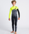 The C-Skins Boys Sessions 4/3mm Chest Zip Wetsuit in Black Tie Dye, Yellow & Graphite