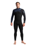 The C-Skins Mens Mens Sessions 4/3mm Chest Zip Wetsuit in Black, Slate Diamond & Black Diamond