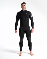 Session 5/4mm Back Zip Wetsuit in Black, Black Diamond & White