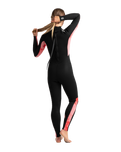 The C-Skins Womens Surflite 3/2mm Back Zip Wetsuit in Black, Rose Tie Dye & Rose