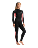 The C-Skins Womens Surflite 3/2mm Back Zip Wetsuit in Black, Rose Tie Dye & Rose