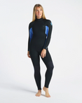 The C-Skins Womens Surflite 4/3mm Back Zip Wetsuit in Black, Blue Tie Dye & Blue