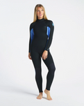 The C-Skins Womens Surflite 4/3mm Back Zip Wetsuit in Black, Blue Tie Dye & Blue