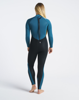 The C-Skins Womens Surflite 5/4mm Back Zip Wetsuit in Black, Blue Marine & White