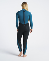 The C-Skins Womens Surflite 5/4mm Back Zip Wetsuit in Black, Blue Marine & White