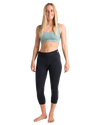 The C-Skins Womens Solace 1.5mm 3/4 Neoprene Leggings in Raven Black & Tropical