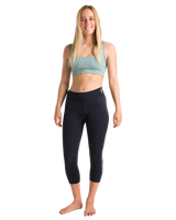 The C-Skins Womens Solace 1.5mm 3/4 Neoprene Leggings in Raven Black & Tropical