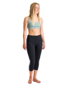 The C-Skins Womens Solace 1.5mm 3/4 Neoprene Leggings in Raven Black & Tropical