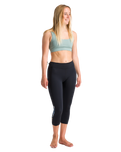 The C-Skins Womens Solace 1.5mm 3/4 Neoprene Leggings in Raven Black & Tropical