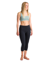 The C-Skins Womens Solace 1.5mm 3/4 Neoprene Leggings in Raven Black & Tropical