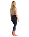 The C-Skins Womens Solace 1.5mm 3/4 Neoprene Leggings in Raven Black & Tropical