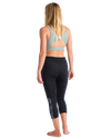 The C-Skins Womens Solace 1.5mm 3/4 Neoprene Leggings in Raven Black & Tropical