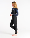 The C-Skins Womens Solace 4/3mm Back Zip Wetsuit in Black, Bluestone Tropical & Cascade Blue