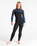 The C-Skins Womens Solace 4/3mm Back Zip Wetsuit in Black, Bluestone Tropical & Cascade Blue