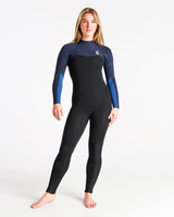 The C-Skins Womens Solace 4/3mm Back Zip Wetsuit in Black, Bluestone Tropical & Cascade Blue