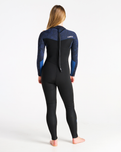 The C-Skins Womens Solace 4/3mm Back Zip Wetsuit in Black, Bluestone Tropical & Cascade Blue