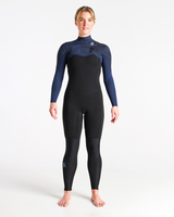 The C-Skins Womens Solace 4/3mm Chest Zip Wetsuit in Black, Bluestone Tropical & Cascade Blue