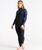 The C-Skins Womens Solace 4/3mm Chest Zip Wetsuit in Black, Bluestone Tropical & Cascade Blue