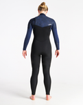 The C-Skins Womens Solace 4/3mm Chest Zip Wetsuit in Black, Bluestone Tropical & Cascade Blue