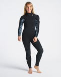 The C-Skins Womens Solace 5/4mm Chest Zip Wetsuit in Black, Tropical Black & White