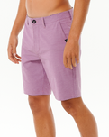 The Rip Curl Mens Boardwalk Phase 19 Walkshorts in Dusty Purple