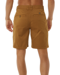 The Rip Curl Mens Twisted Walkshorts in Gold