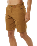 The Rip Curl Mens Twisted Walkshorts in Gold