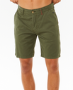 The Rip Curl Mens Twisted Walkshorts in Dark Olive