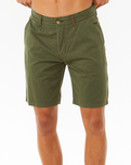 The Rip Curl Mens Twisted Walkshorts in Dark Olive