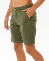 The Rip Curl Mens Twisted Walkshorts in Dark Olive