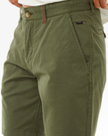 The Rip Curl Mens Twisted Walkshorts in Dark Olive