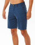 The Rip Curl Mens Twisted Walkshorts in Washed Navy